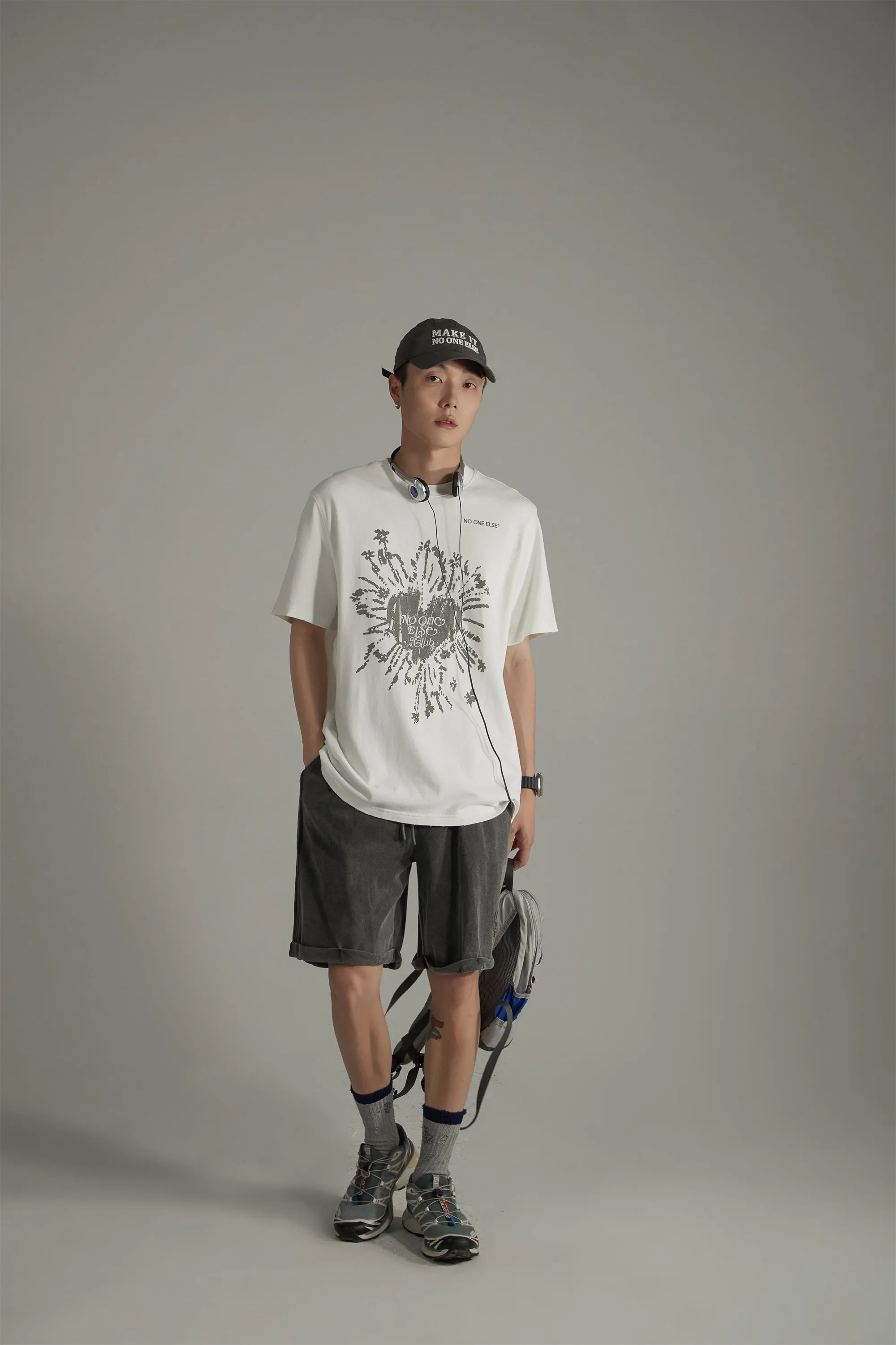 Vintage Heart Print Loose Fit T-Shirt