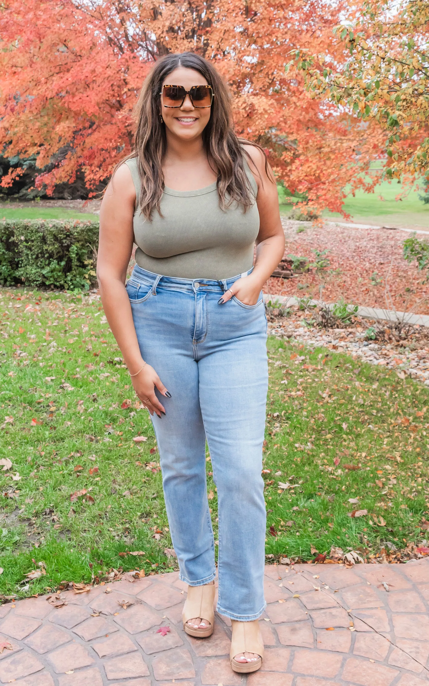 Washed Ribbed Scoop Neck Tank Top - Pt 2 - Final Sale