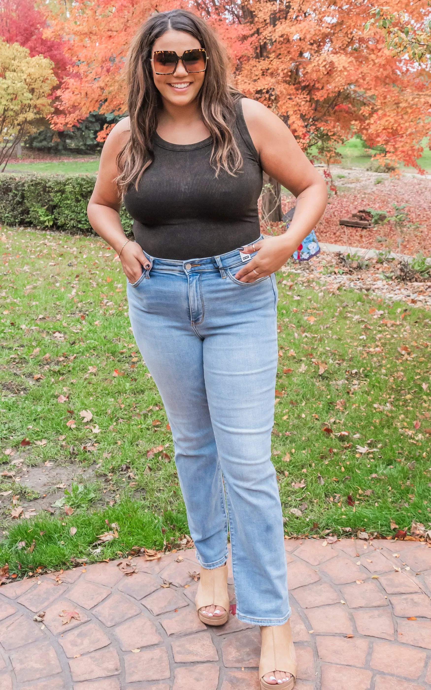Washed Ribbed Scoop Neck Tank Top - Pt 2 - Final Sale