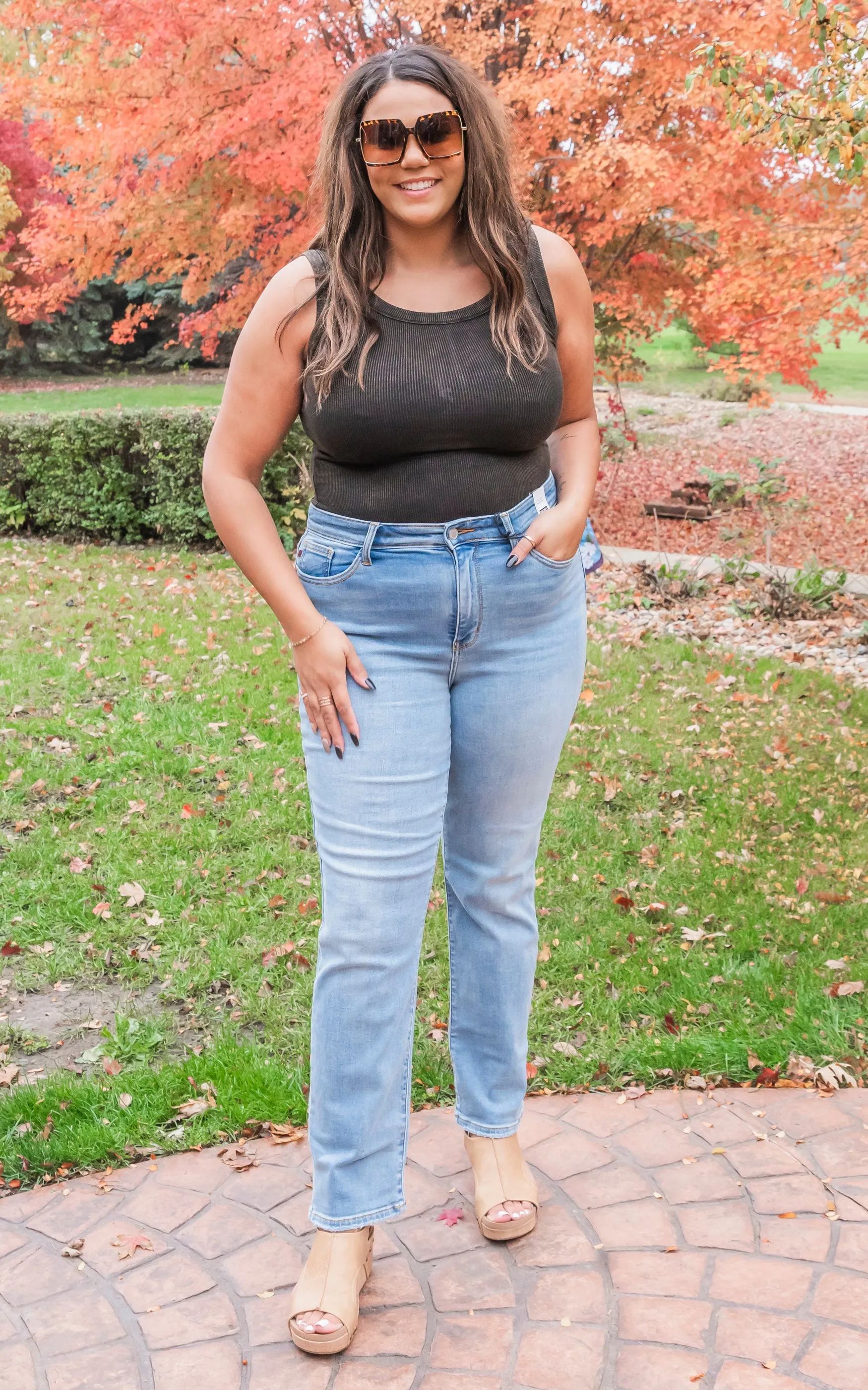 Washed Ribbed Scoop Neck Tank Top - Pt 2 - Final Sale