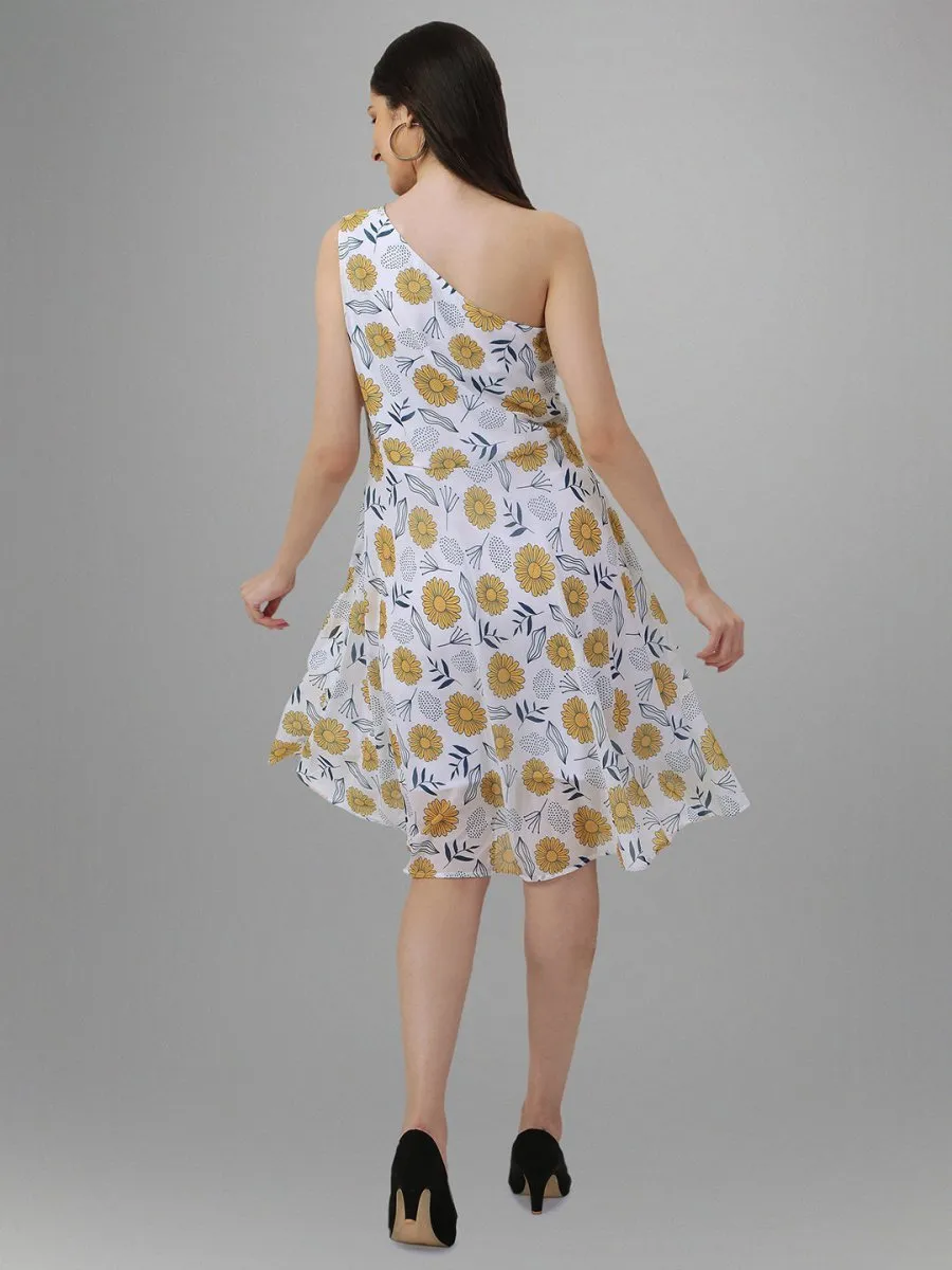 White Sunflowers Dress
