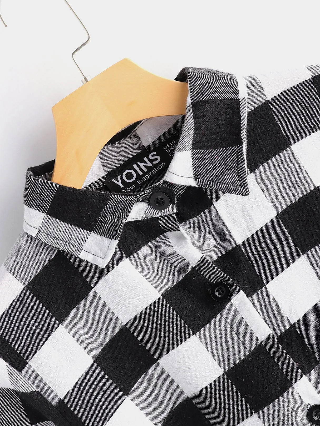 Wholesale Classic Collar 3/4 Length Sleeve Grid Mini Dresses