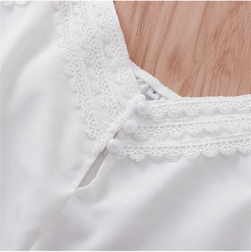 Women Casual Lace Top Elegant Sleeveless  Loose Tank top