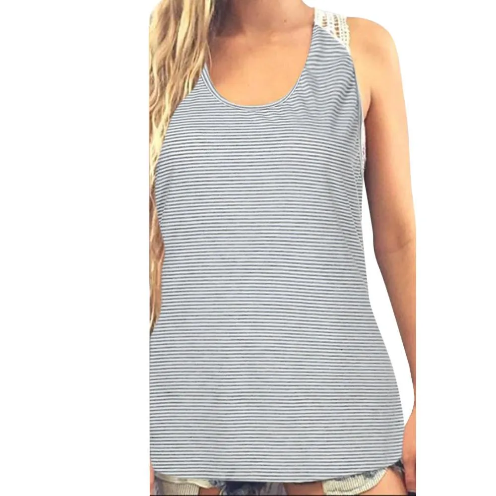 Women Summer Lace Vest Top Short Sleeve Blouse Casual Tank Tops