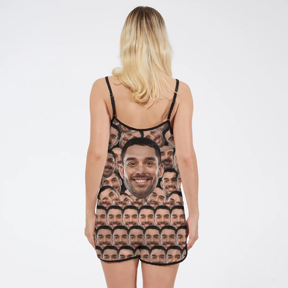 Women's custom pajamas Lover's face Big face Dense face