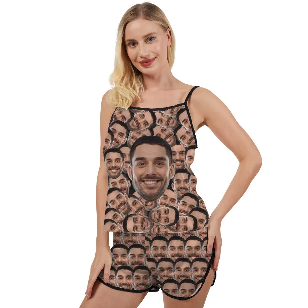 Women's custom pajamas Lover's face Big face Dense face