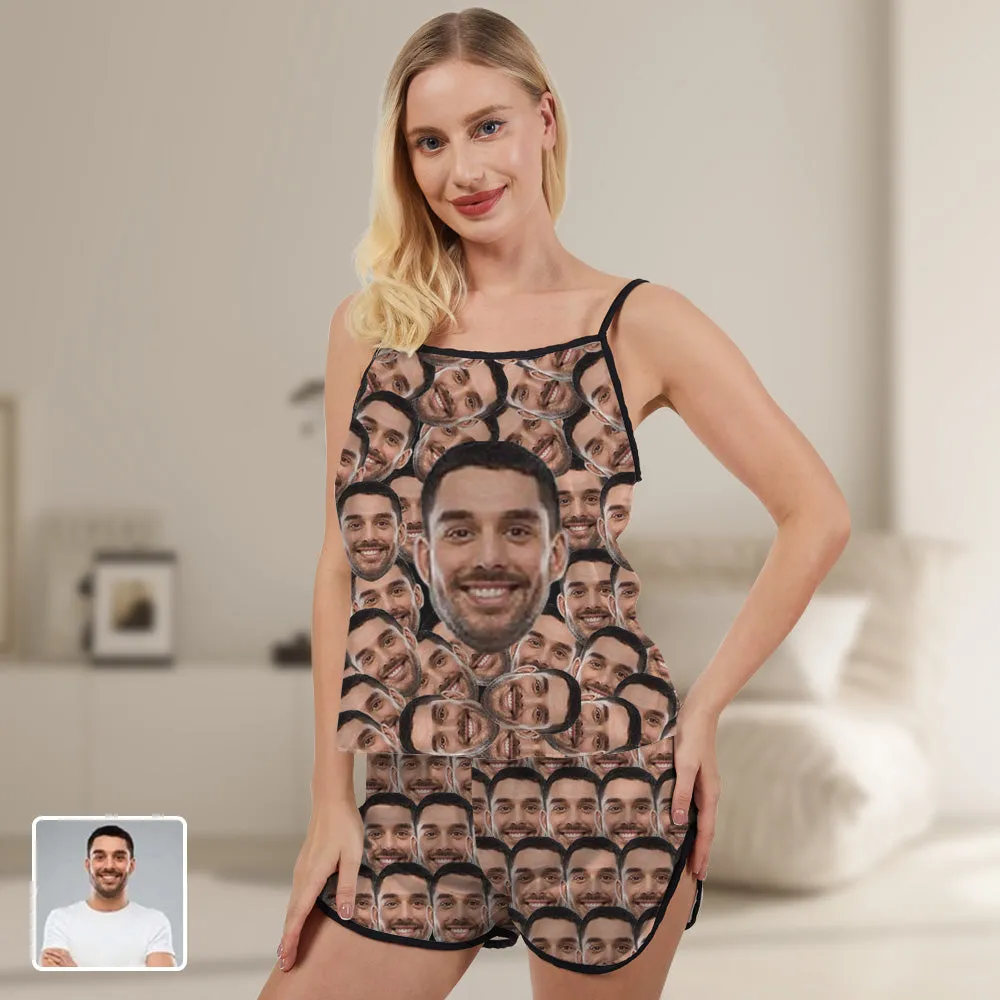 Women's custom pajamas Lover's face Big face Dense face