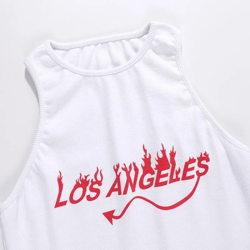 Women's Summer Casual O-Neck Sleeveless Crop Top