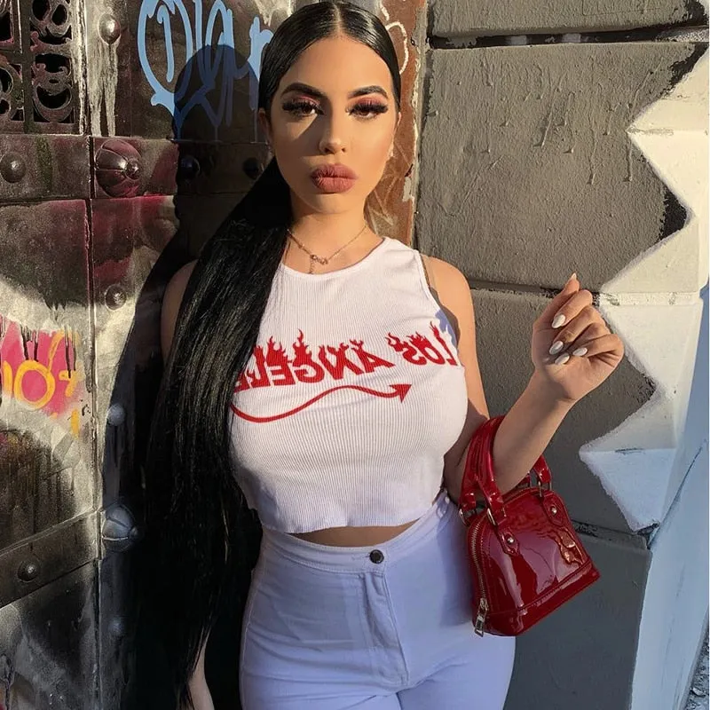 Women's Summer Casual O-Neck Sleeveless Crop Top