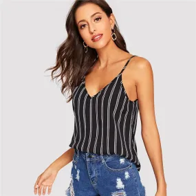 Women's Summer Casual V-Neck Striped Top
