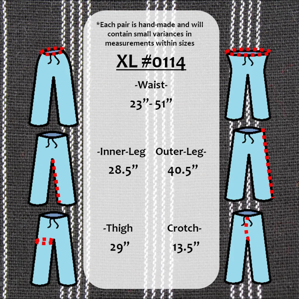 (XL) Black with Four White Stripies Loung Pants 0114