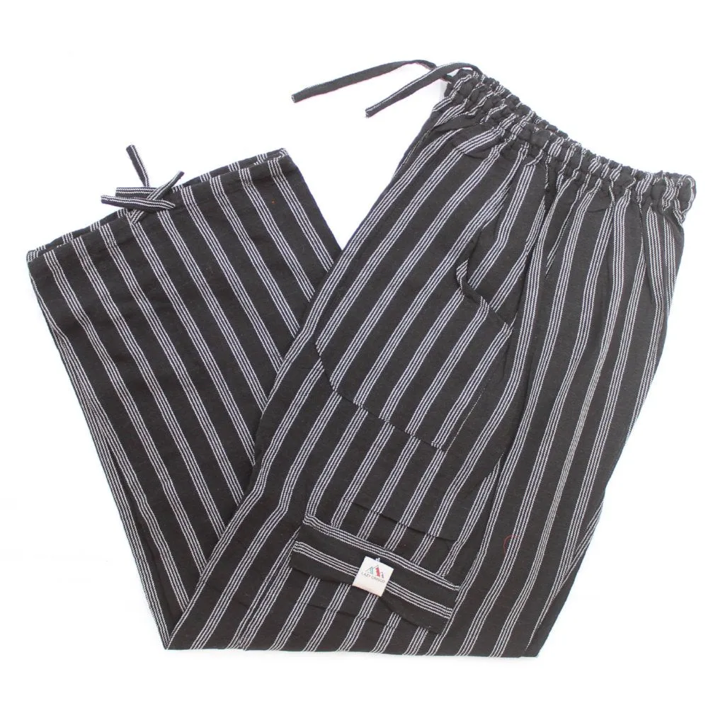(XL) Black with Four White Stripies Loung Pants 0114