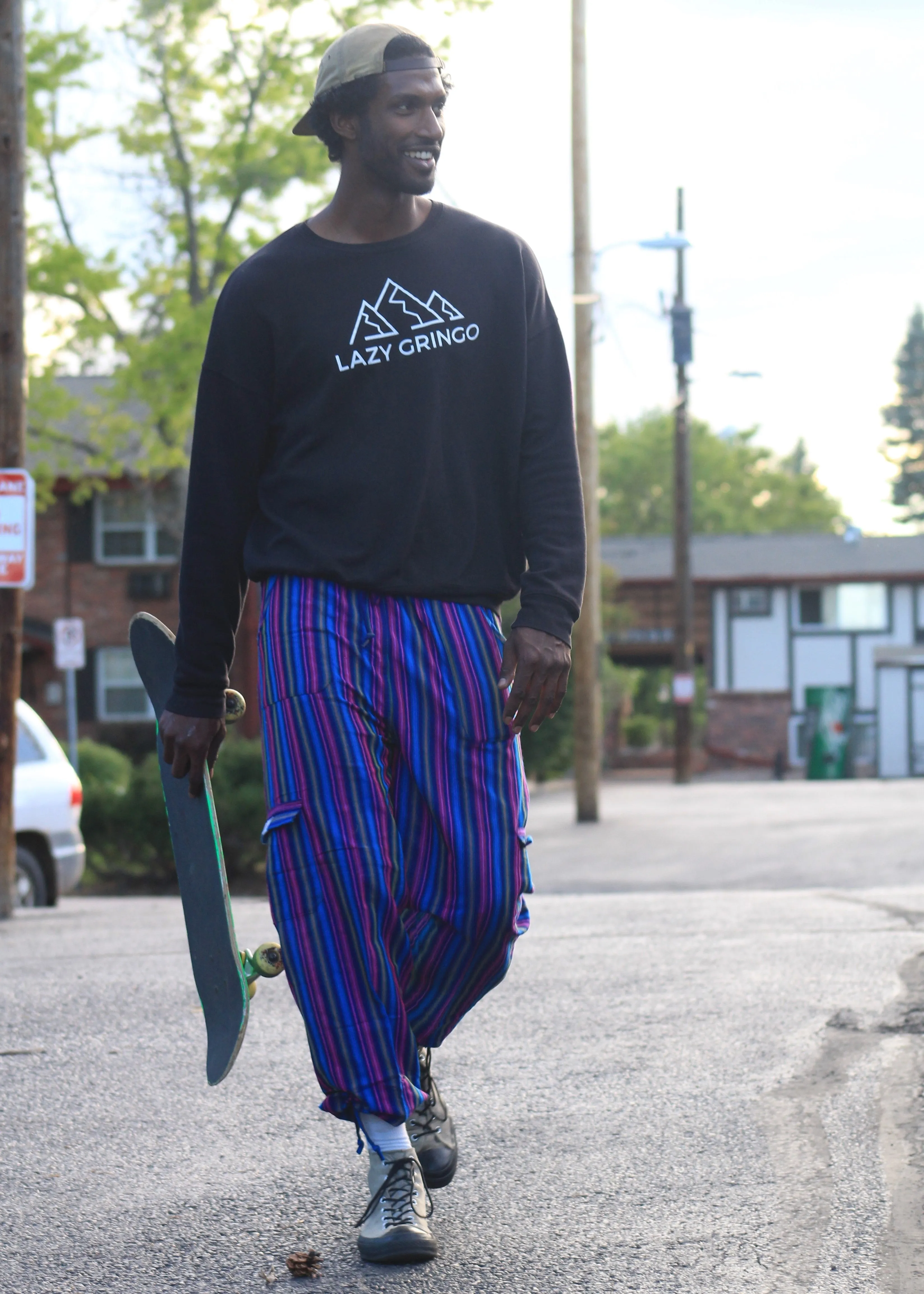 (XL) Blueish with Purpley Pink Stripes 0222