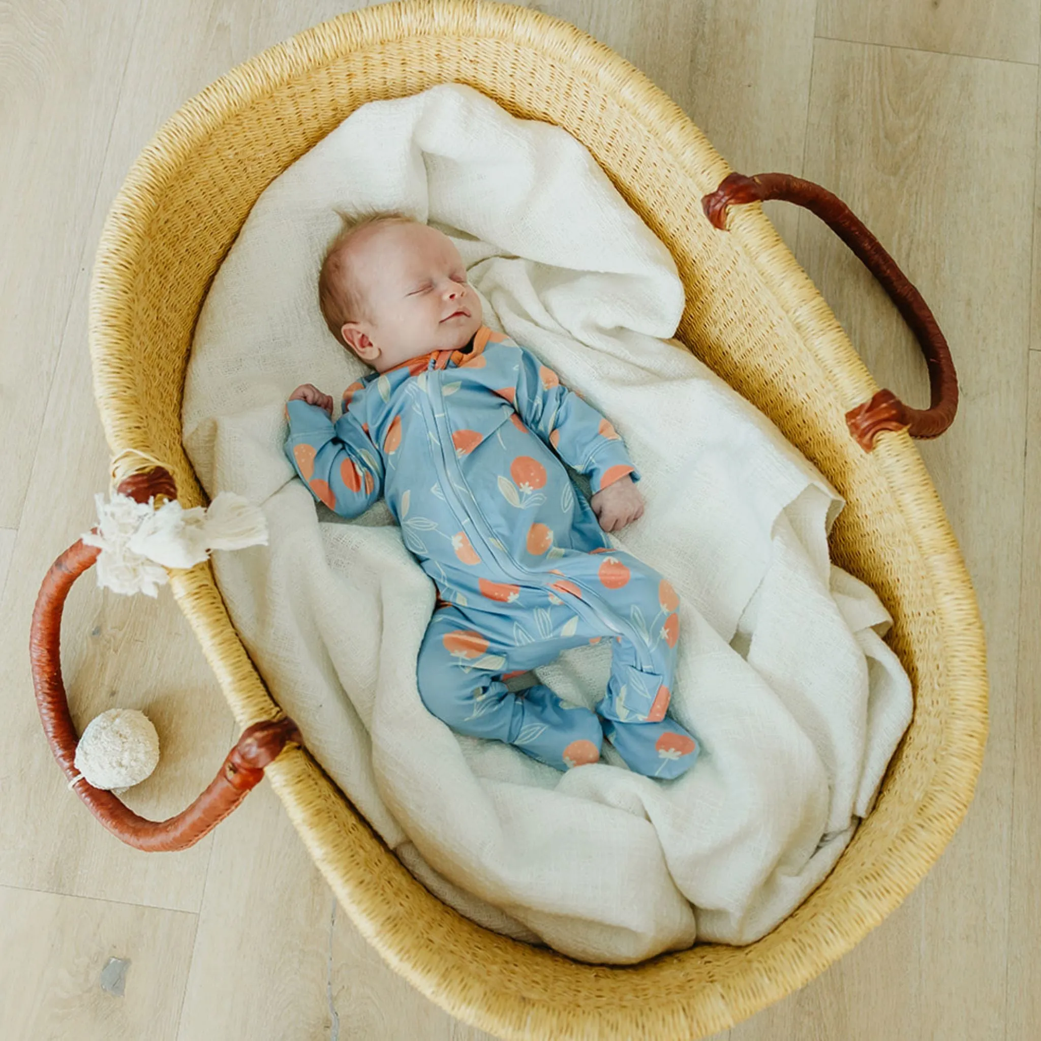 Zip-Up Footie Pajama - Clementine