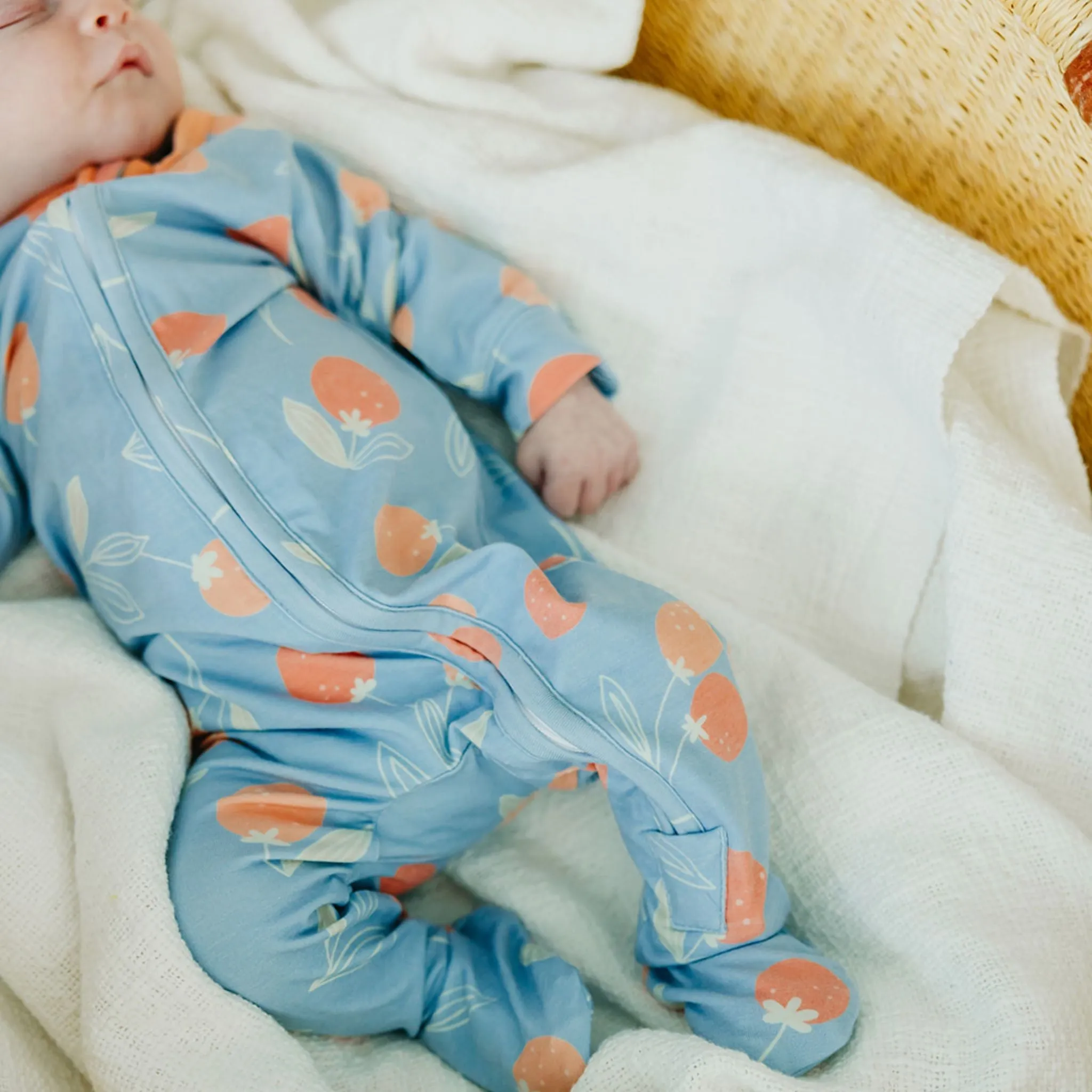 Zip-Up Footie Pajama - Clementine