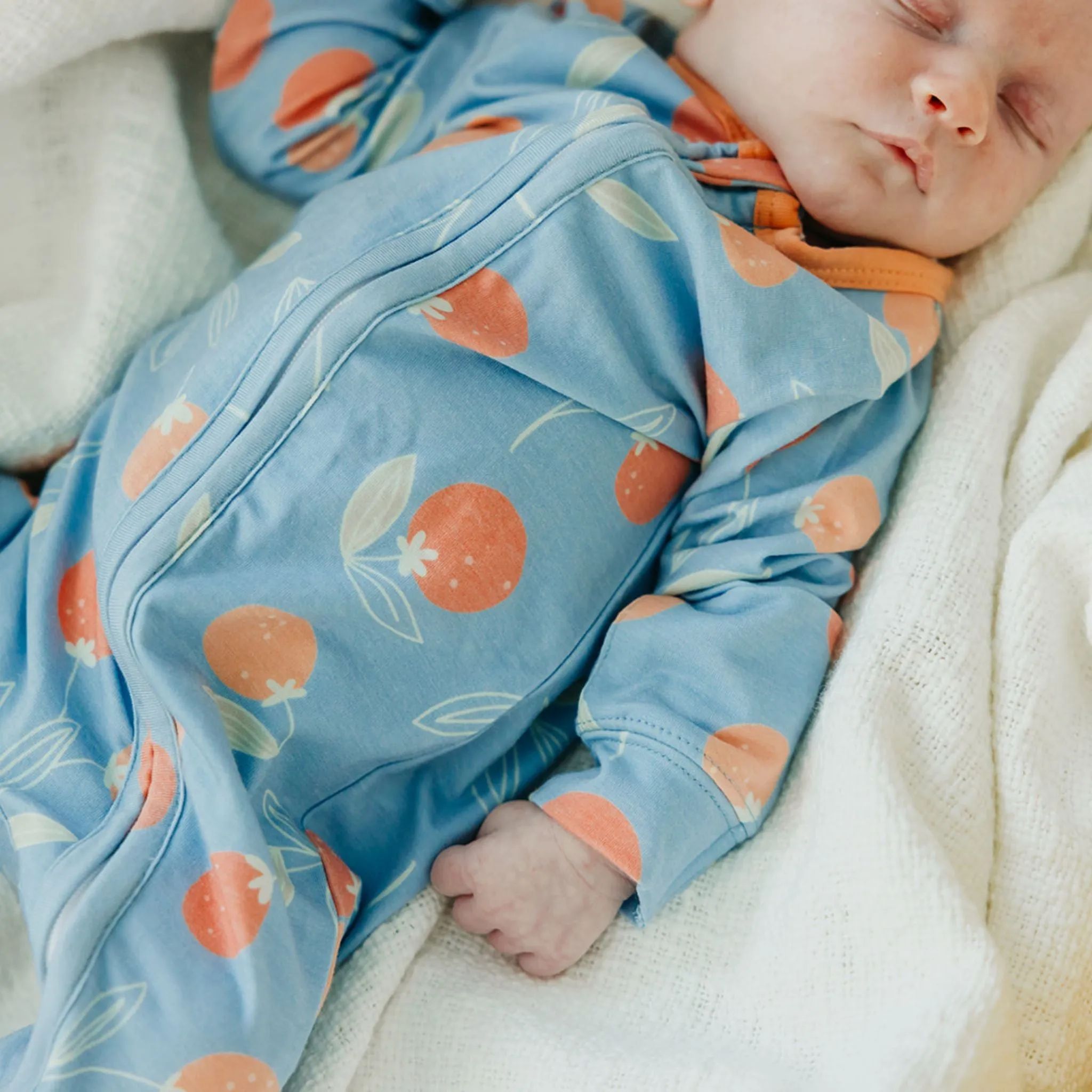 Zip-Up Footie Pajama - Clementine