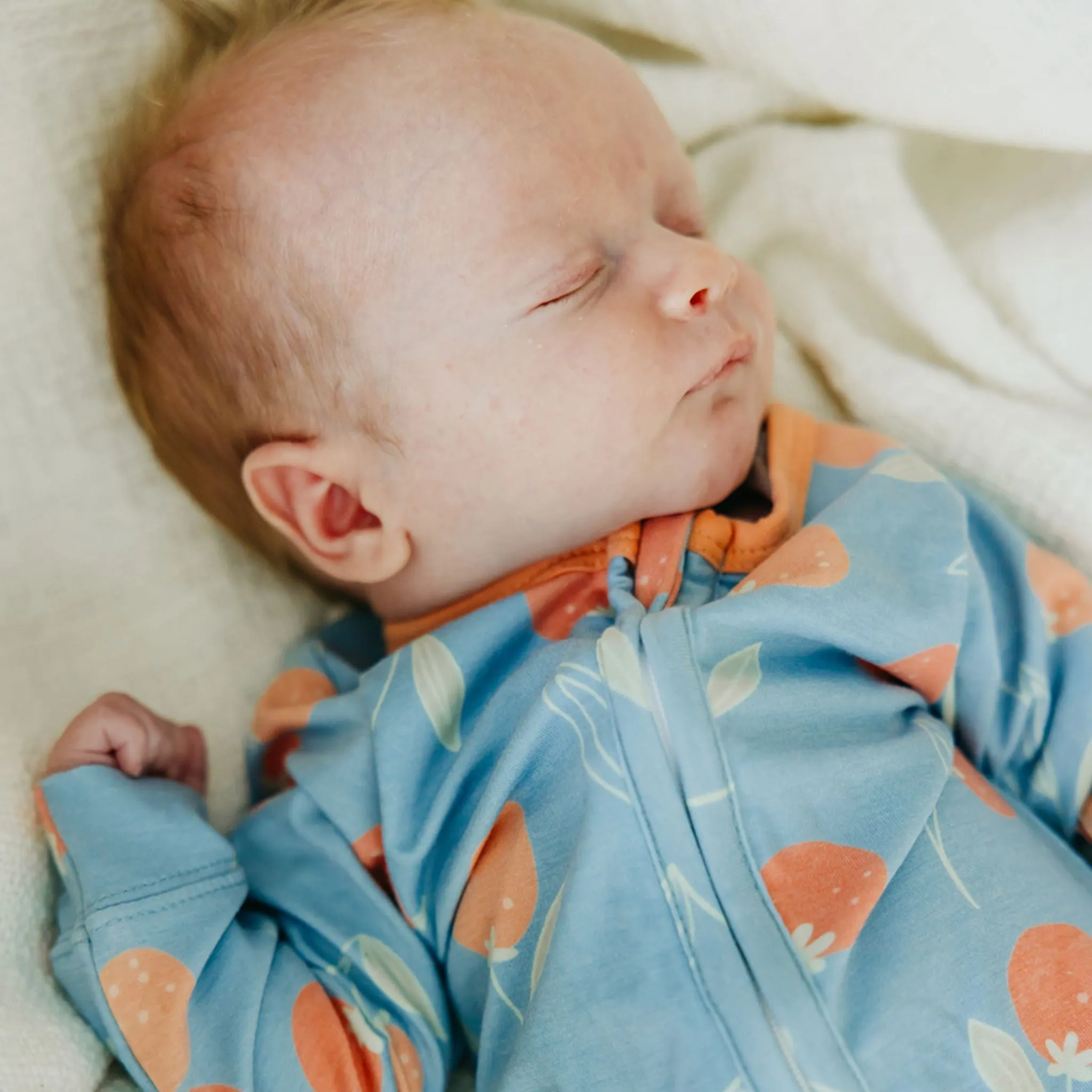 Zip-Up Footie Pajama - Clementine