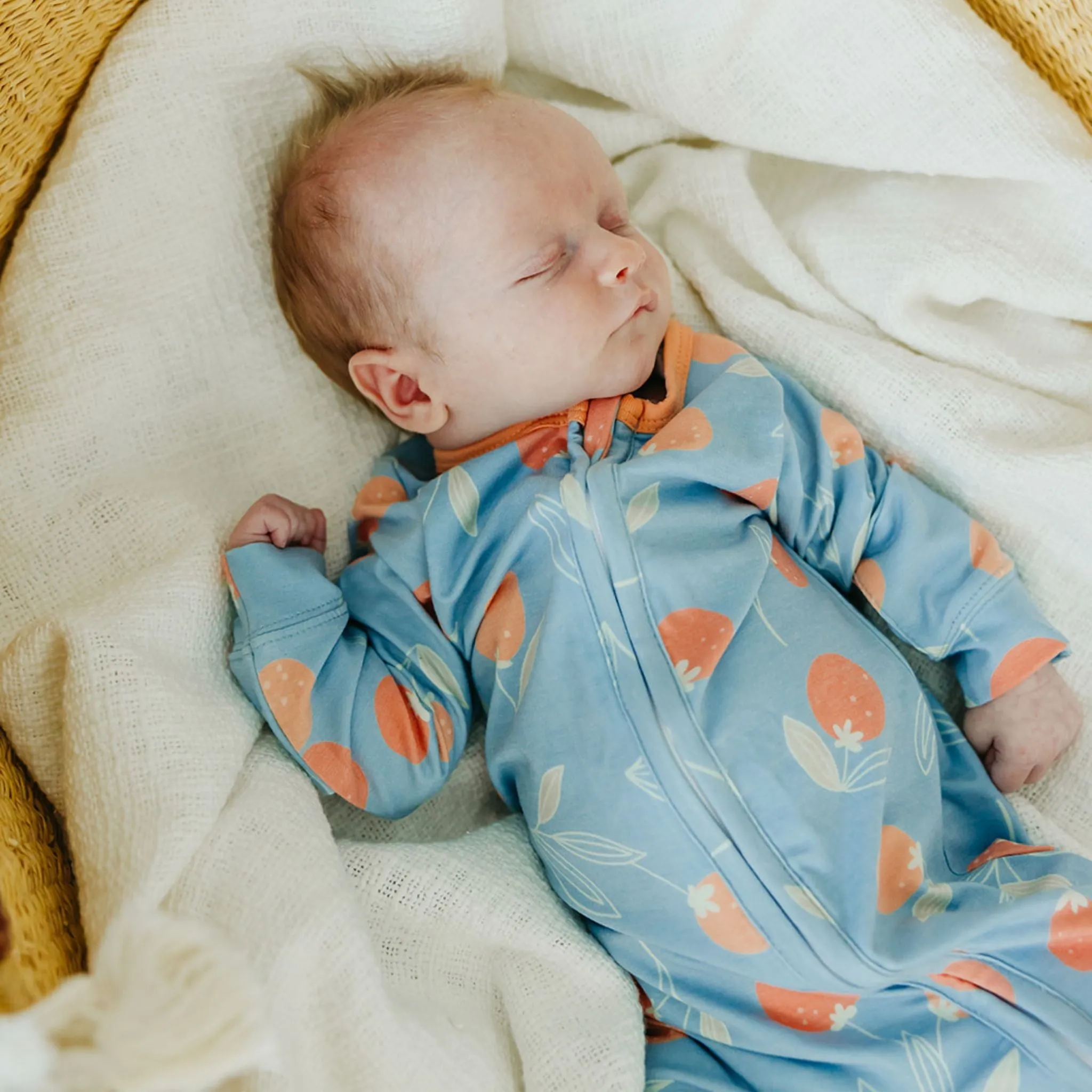 Zip-Up Footie Pajama - Clementine